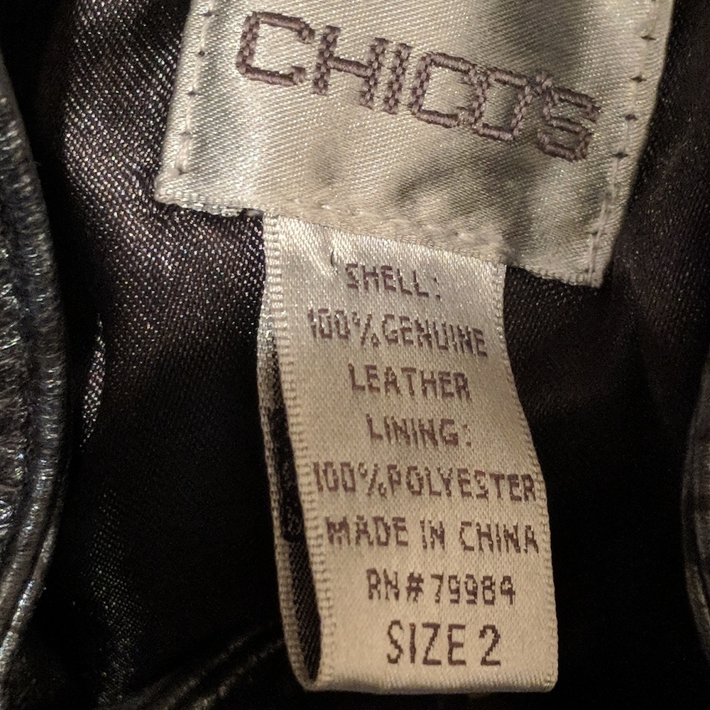Chico's metallic leather jacket (L/2) - Picture 3 of 8